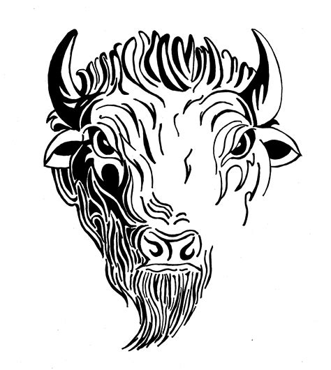 Bison Head Drawing at GetDrawings | Free download