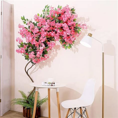 Amazon.com: RILOOP Artificial Cherry Blossom Decor with 14 Cherry Blossom 12 Banyan Leaves and 2 ...