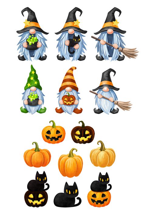 Halloween gnome clipart Watercolor gnomes sublimation bundle Witch png ...