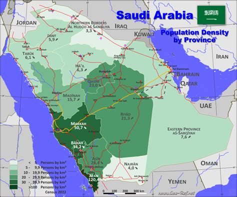 Saudi Arabia Population Density Map - Marcus Reid