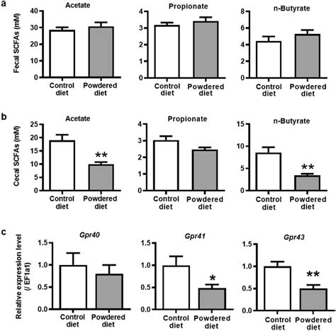 Effects of long-term powdered diet feeding on the short-chain fatty ...