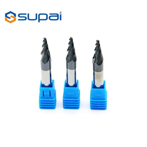 High Speed Tapered Ball Nose End Mill CNC Milling Cutters Customized Length