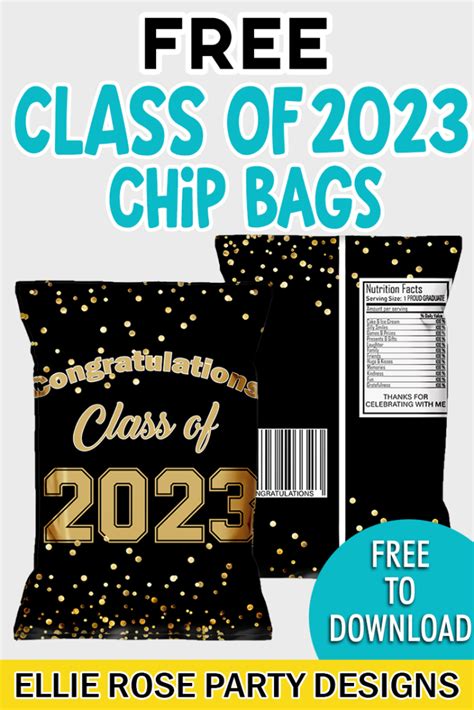 Graduation Chip Bag Treat Bag Custom Colors I PRINT, YOU ASSEMBLE Party Favors | lupon.gov.ph