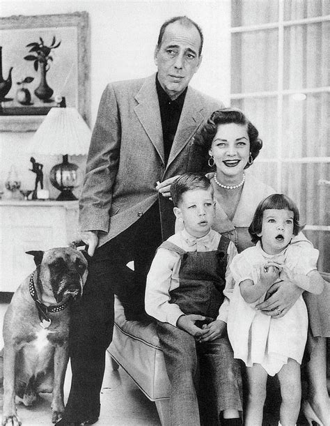 Humphrey Bogart with wife Lauren son Stephen Daughter Leslie and family boxer Harvey 1954 ...