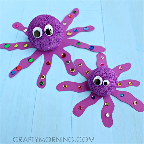 Foam Ball Octopus Craft for Kids - Crafty Morning