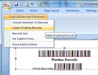 Free Barcode Font - Word Barcode Add In