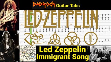 Immigrant Song - Led Zeppelin - Guitar + Bass TABS Lesson (Request) - YouTube