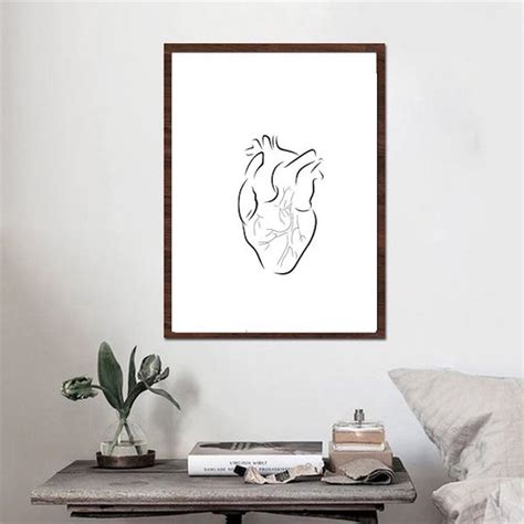 Heart Line Art Heart Print Abstract Hearts Wall Decor - Etsy