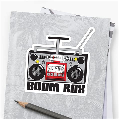 "BOOM BOX" Sticker by GreenHRNET | Redbubble