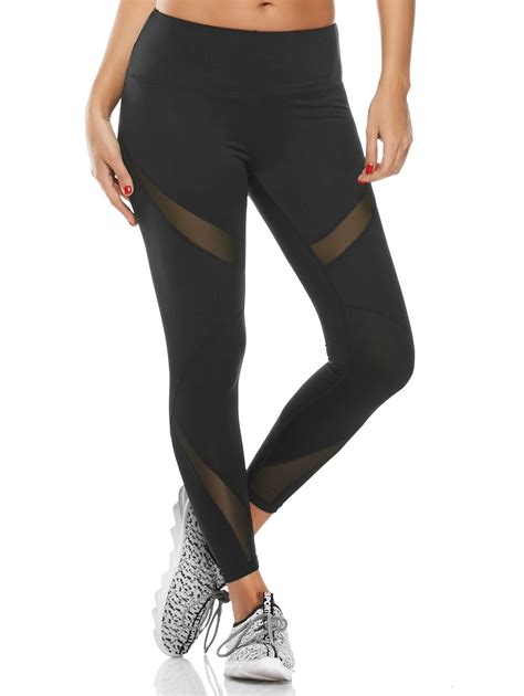 [9% OFF] Midi Waist Capri Mesh Workout Leggings | Rosegal