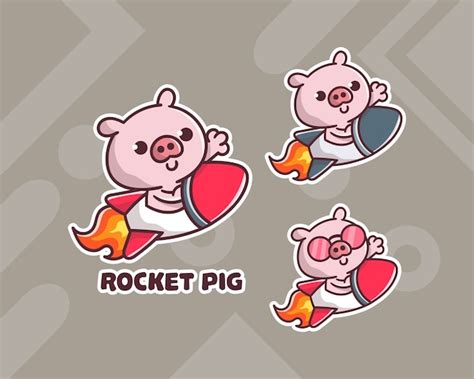 Premium Vector | Set of cute rocket chicken mascot logo with optional ...