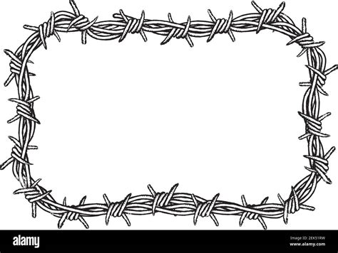 Clip-art illustration of a barbed wire border on a white background Stock Vector Image & Art - Alamy