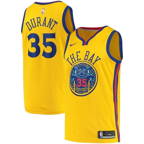 Men's Golden State Warriors Kevin Durant Nike Gold Swingman Jersey ...