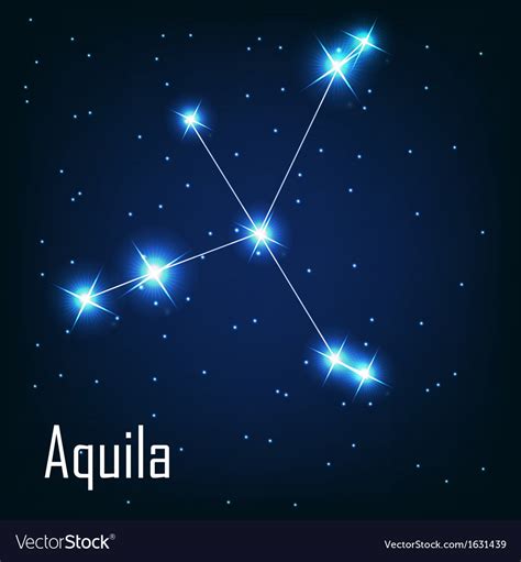 Constellation aquila star in the night sky Vector Image