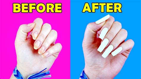 HOW TO MAKE FAKE NAILS WITH HOME MATERIALS #2 ( Without Nail Glue ...