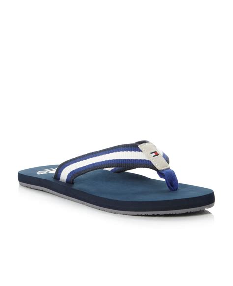 Tommy Hilfiger Bay 2 Stripe Toepost Sandals in Blue for Men | Lyst