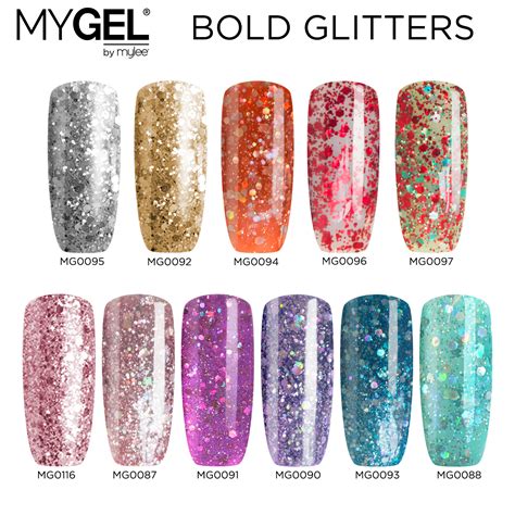 Mylee MYGEL UV LED Soak-Off Bold Glitter Gel Nail Polish Colour Manicure 10ml | eBay