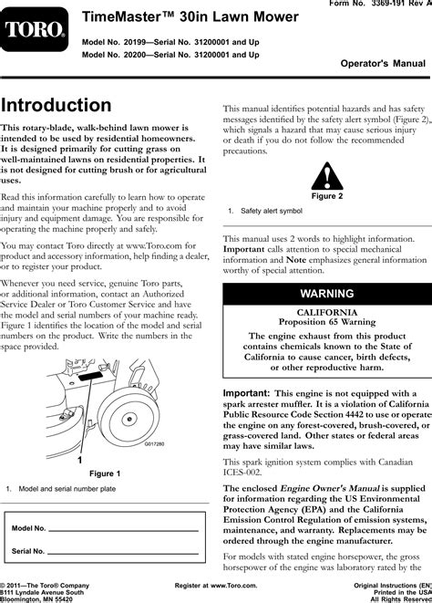 Toro Timemaster 20199 Users Manual