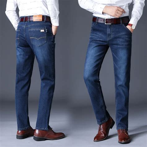 Male Smart Casual Jeans Spring 2018 Business Men Plus Size Full Length ...