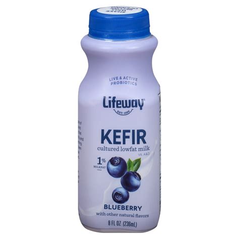 Lifeway Kefir Blueberry Cultured Lowfat Milk, 8 fl oz - Walmart.com ...