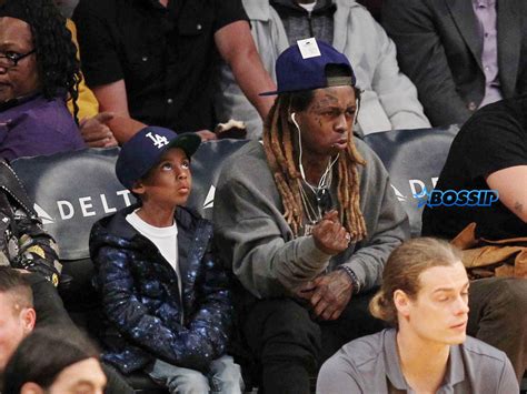 Lil Wayne Takes His Son With Lauren London To A Basketball Game