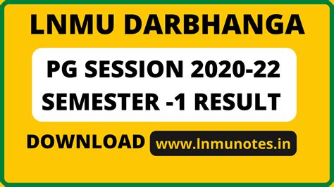 PG 2020-22 Semester 1 Result LNMU Darbhanga (MA, MSC, MCOM) - lnmunotes.in