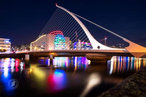 Dublin's Samuel Beckett Bridge at Night