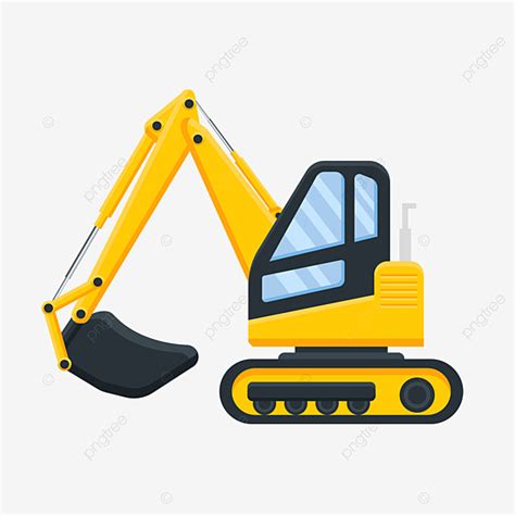 Construction Excavator Vector Hd Images, Construction Vehicle Excavator, Excavator Clipart ...