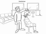 Hairdresser Coloring Pages For Kids sketch template
