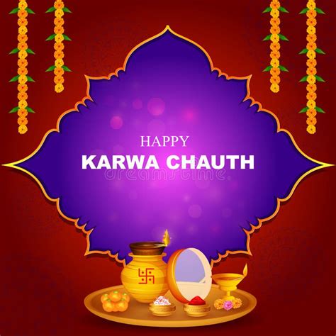 Karwa Chauth, Ritual and Festival of Wedding Couple of India Stock ...