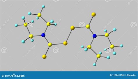 Disulfiram Molecular Structure Isolated on Grey Stock Illustration - Illustration of ethanol ...