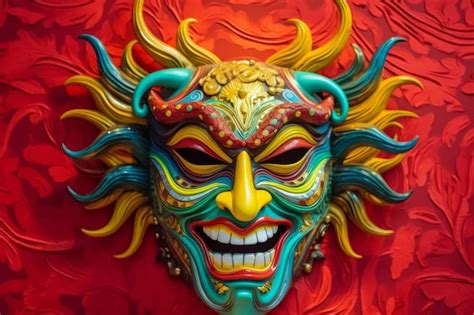 Premium AI Image | Colorful Demonic Venetian Mask on Evil Festive ...