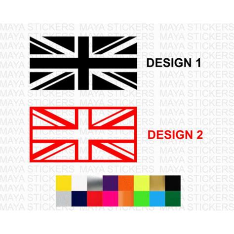 British Flag stickers in custom colors and sizes