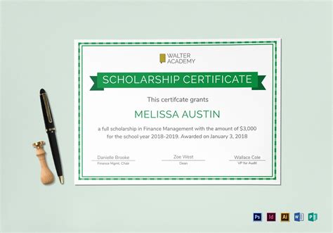 √ 20 formats for Scholarship Certificates ™ | Dannybarrantes Template