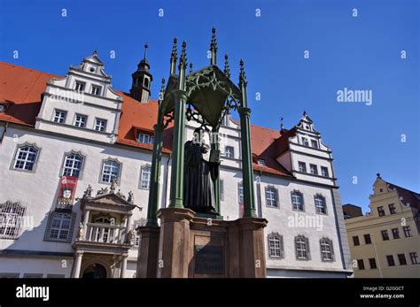 Wittenberg Rathaus - Wittenberg old town hall and Luther memorial Stock ...