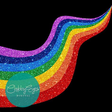 Glitter Rainbow Clip Art Colorful Rainbow Glitter Glitter | Etsy