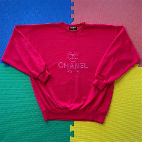 Vintage 90’s Chanel Paris Boutique boot crewneck... - Depop