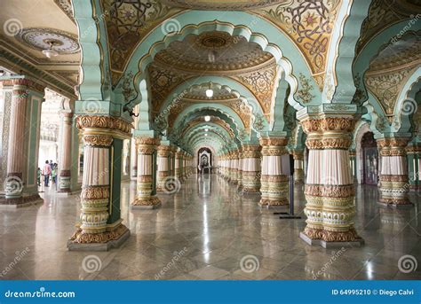 Inside the Mysore Royal Palace, India Stock Photo - Image of view ...