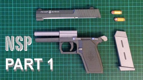 How to make Realistic Papercraft Gun NSP Full Build - Part 1 - YouTube