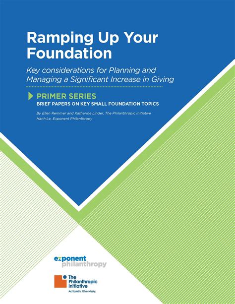 Ramping Up Your Foundation: A New Guide from TPI and Exponent Philanthropy - The Philanthropic ...