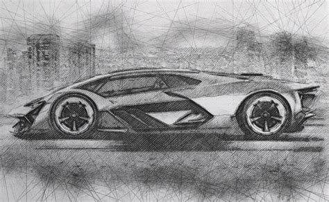 Collection of Art Drawing Lamborghini Terzo Millennio