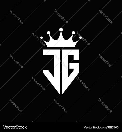 Jg logo monogram emblem style with crown shape Vector Image