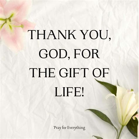 Prayer Thanking God for the Gift of Life