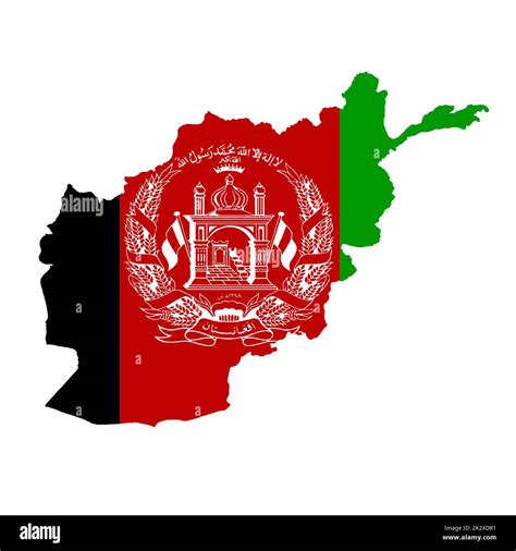 Afghanistan Map With The National Flag Inset Stock Photo - Alamy