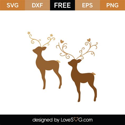 Free Christmas Deer SVG Cut File - Lovesvg.com