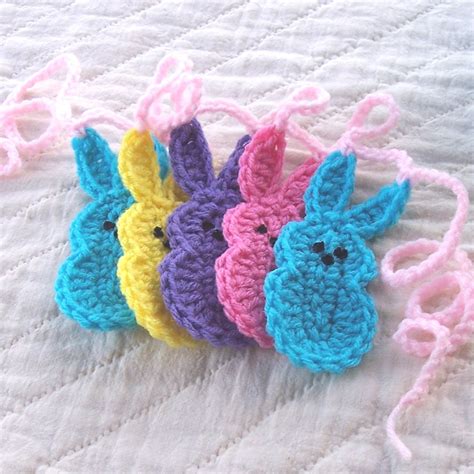 Crochet Marshmallow Peeps Garland Easter Bunny Crochet