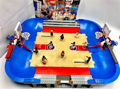 an inflatable basketball court is shown with people playing on the ...