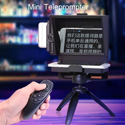 Mini Teleprompter Portable Mobile Teleprompter Artifact Video With Remote Control for Phone and ...