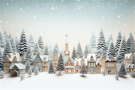 Premium AI Image | Christmas Village Scene With Snow In Vintage Style Showcasing Winter Village ...