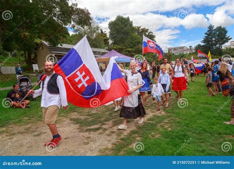 Slovakian People and Flag at Multicultural Festival Editorial Photo ...